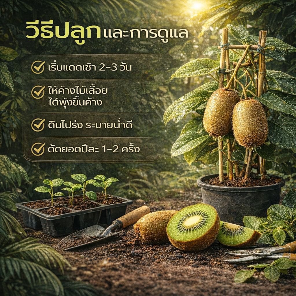 กีวี่เขียว ต้นนำเข้า สายอึดแดดอึดร้อน ปรับตัวเก่งในไทย ขนาดต้นประมาณ 40-50 cm ราคา ถูกที่สุด ดีลบีเคเค
