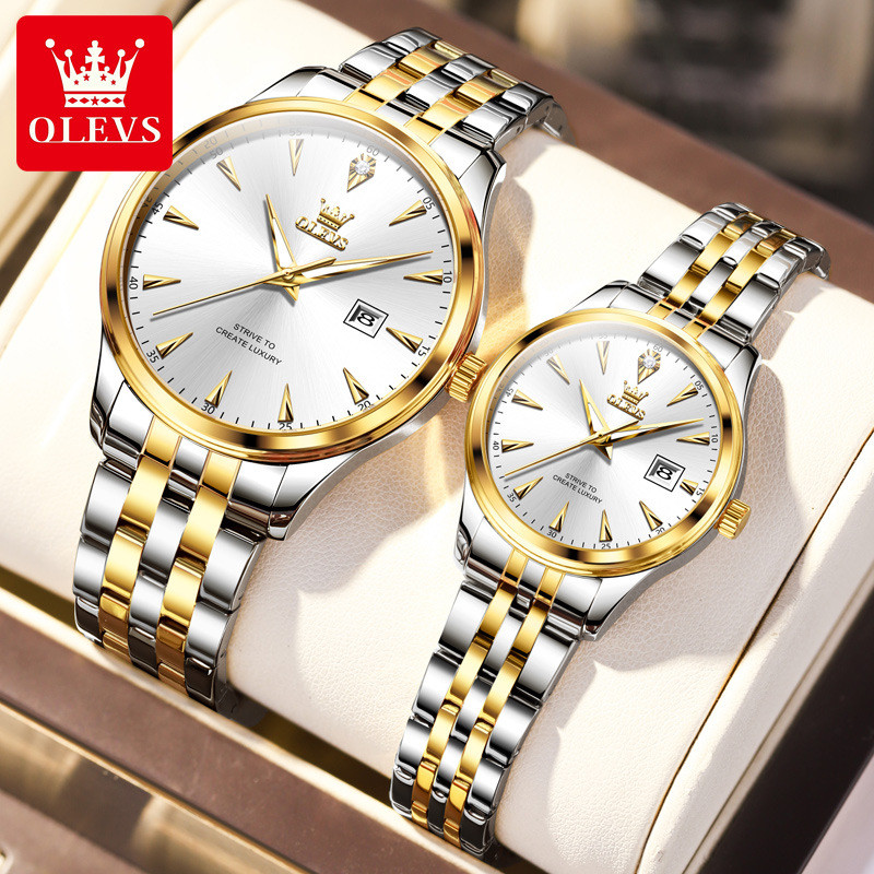 Oris quartz movement watch, simple men's and women's couple's quartz watch