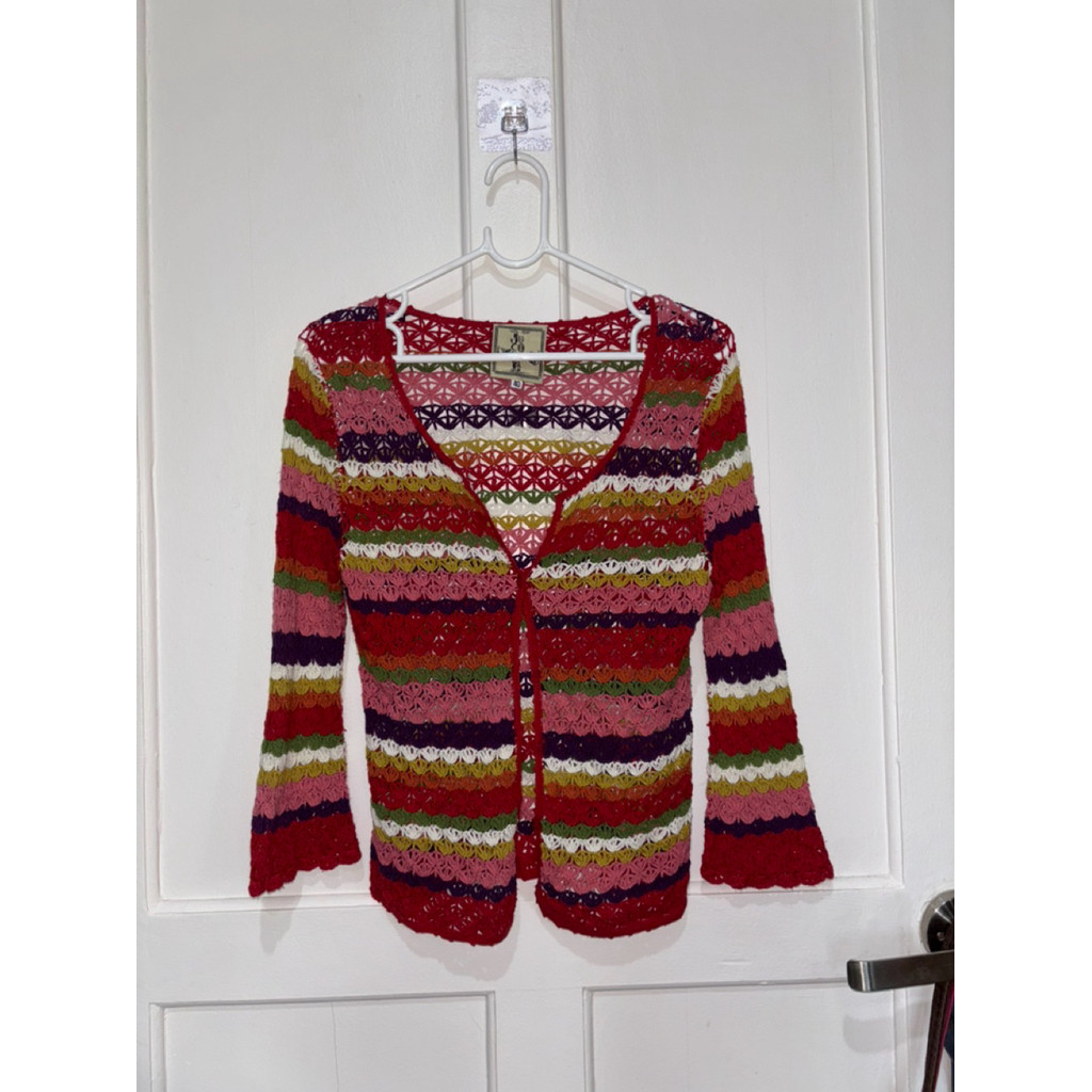 Cute colors cardigan size S-M เสื้อผ้ามือสอง y2k 🍒🍒