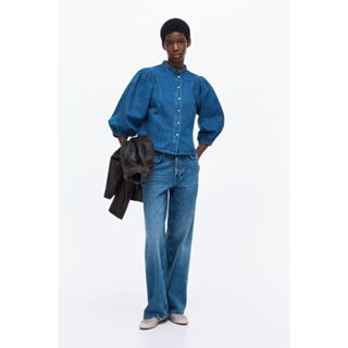 H&M(เอชแอนด์เอ็ม) เสื้อเบลาส์ผ้ายีนส์ ผู้หญิง 1323691_1