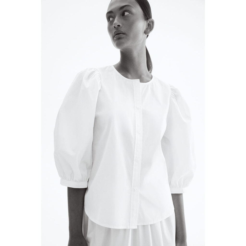 H&M(เอชแอนด์เอ็ม) เสื้อเบลาส์ป็อปลิน Women Poplin blouse 1269072_3