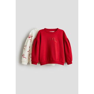 H&M(เอชแอนด์เอ็ม) เสื้อสเวตเชิ้ตแขนพอง 2 ชิ้น Girls 2-pack p…