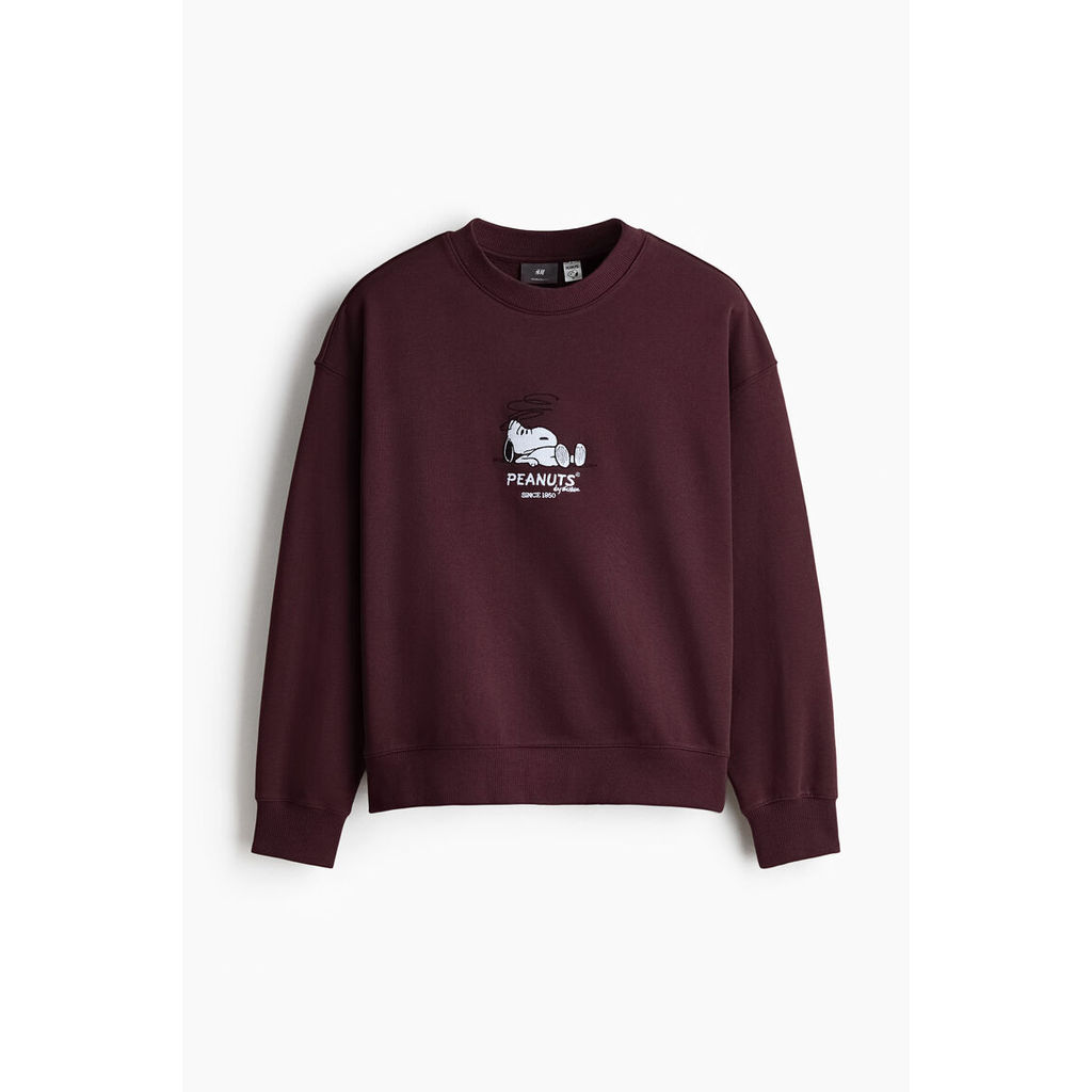 H&M(เอชแอนด์เอ็ม) เสื้อวอร์มพิมพ์ลายโอเวอร์ไซส์แบบเข้ารูป Men Oversized Fit Printed sweatshirt 1218803_10