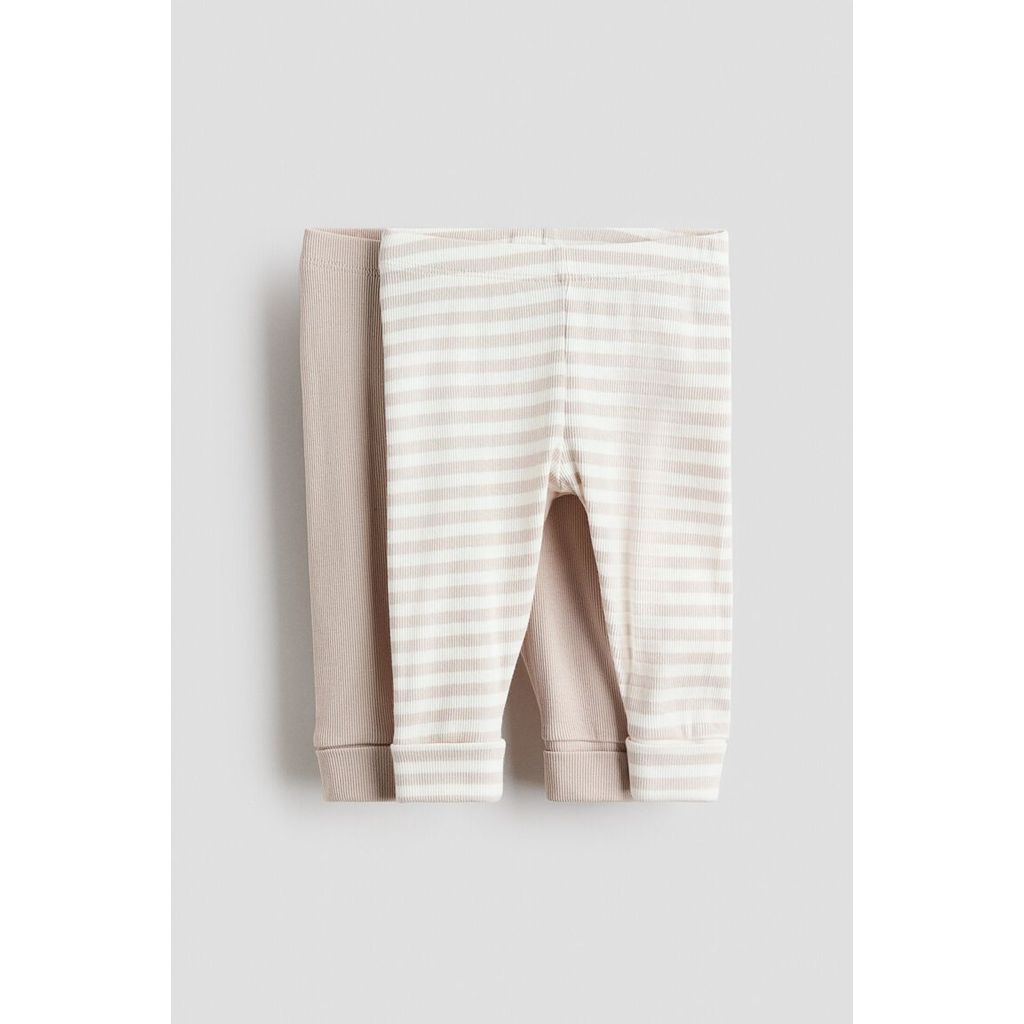 H&M(เอชแอนด์เอ็ม) กางเกงเลกกิ้งแบบปรับให้พอดีตัวได้แพ็ค 2 ชิ้น Infants 2-pack adjustable-fit legging 1107148_11