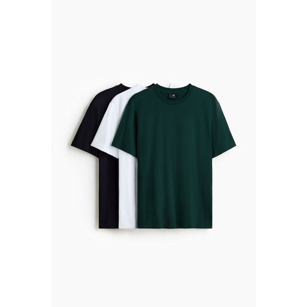 H&M(เอชแอนด์เอ็ม) ชุดเสื้อยืด Regular Fit 3 ตัว ผู้ชาย 0945531