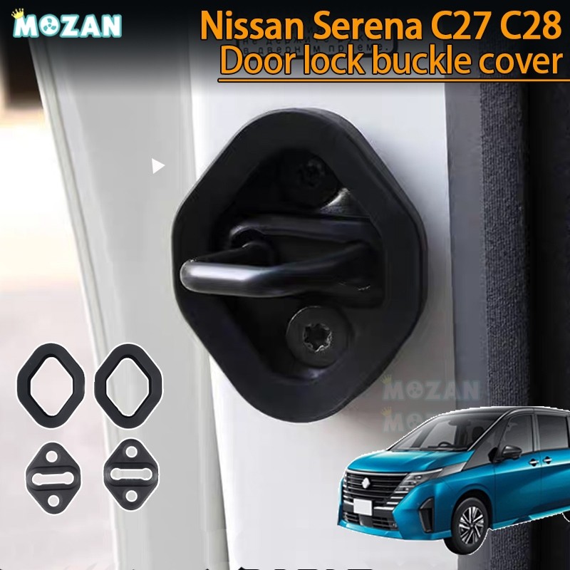 Nissan Serena C27 C28 (2017-2028) ฝาครอบหัวเข็มขัดล็อคประตูกลาง ฝาครอบป้องกันเงียบ