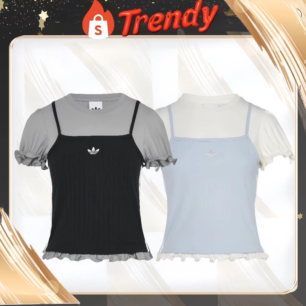 🌷ของแท้ 100% 🎆 Adidas Originals SLIM TEE blue/black เสื้อผ้า เสื้อยืด