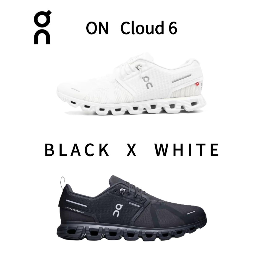 on running cloud 6💯% ของแท้ ขาวดำรองเท้าและรองเท้าผ้าใบสำหรับผู้ชายและผู้หญิง 3WF10061200