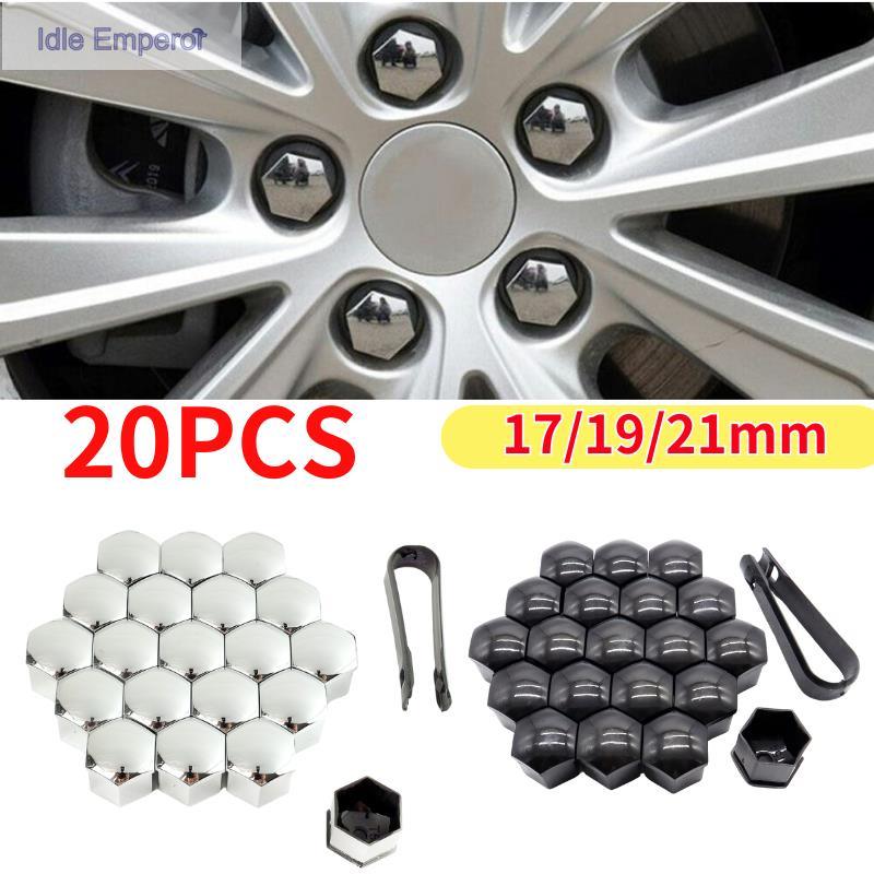 20pcs 17 มม.19 มม.21 มม.รถ Tyre ล้อ Hub Nut ครอบคลุมหมวกป้องกันฝุ่นถั่ว Rim Bolt Caps สกรู Hub ล้อ Protector Proof ครอบค
