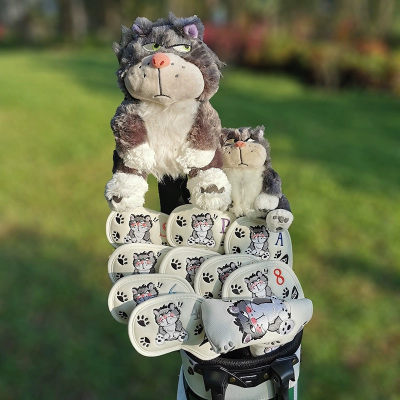 แมวน่ารักของเกาหลีกอล์ฟไม้กอล์ฟไม้กอล์ฟ Cover 1/3/5/UT Driver Fairway Wood Hybrid UT Club Cover Golf