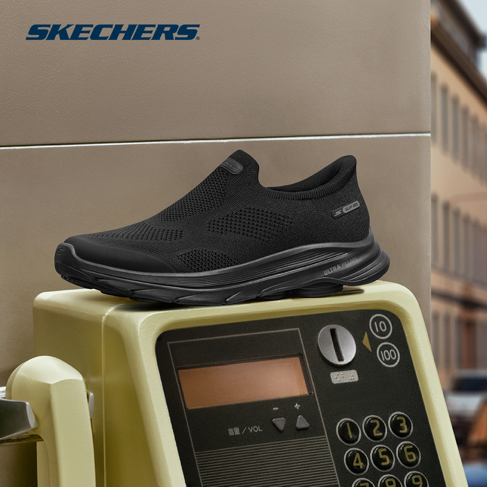 Skechers สเก็ตเชอร์ส รองเท้าผู้ชาย Men Slip-Ins GOwalk 8 Pelayo Walking Shoes - 216784-BBK Air-Coole