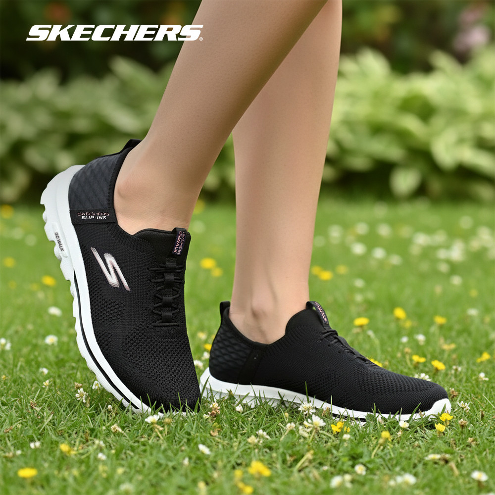 Skechers สเก็ตเชอร์ส รองเท้าผู้หญิง Women GOwalk Travel GOwalk Shoes - 124279-BKPK - Air-Cooled Memory Foam