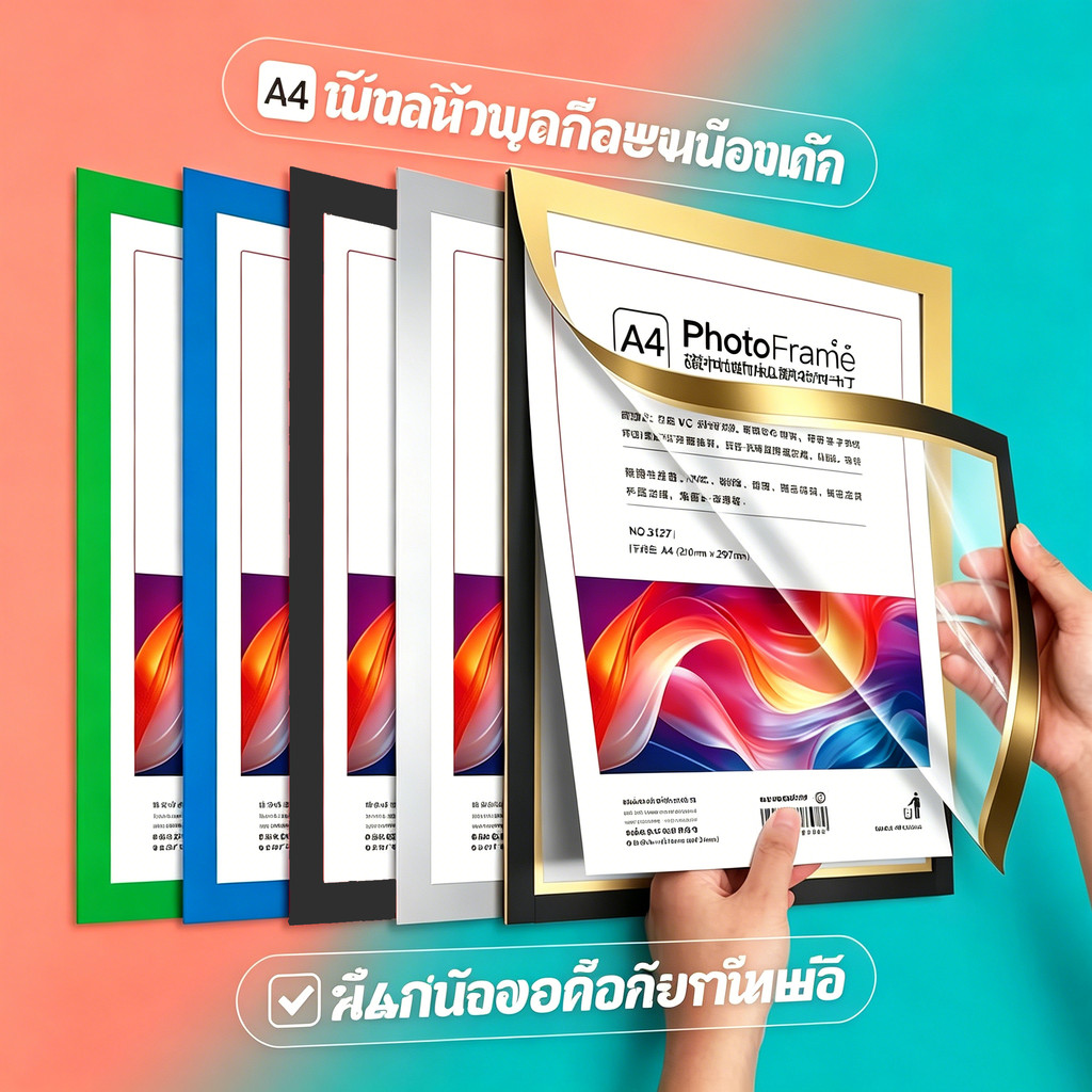 กรอบแม่เหล็กติดผนัง A4 สำหรับเกียรติบัตร ใบอนุญาตธุรกิจ กรอบแสดงผลแม่เหล็ก กรอบรูปแม่เหล็ก เก็บภาพวาดเด็ก สติ๊กเกอร์ติดผ