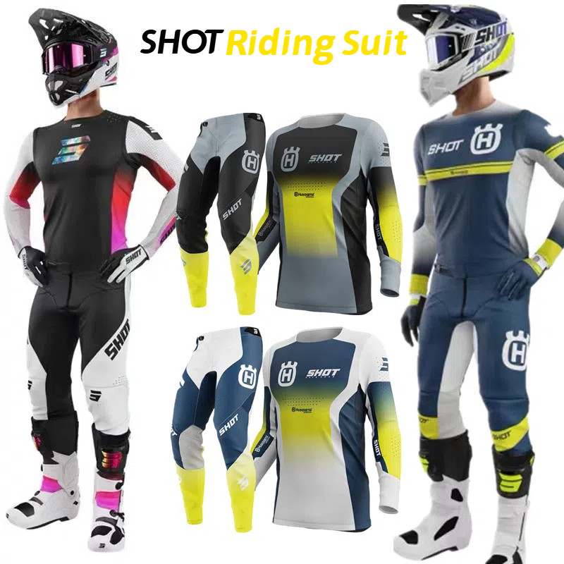 2024 SHOT Husqvarna Jersey กางเกงชุดเกียร์ MX Combo ชุดมอเตอร์ไซค์ Motocross Racing Enduro ชุดผู้ชาย Off-road Moto ชุด