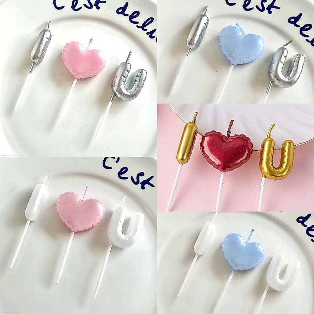 เทียนวันเกิดอักษร I❤️U (พร้อมส่ง)