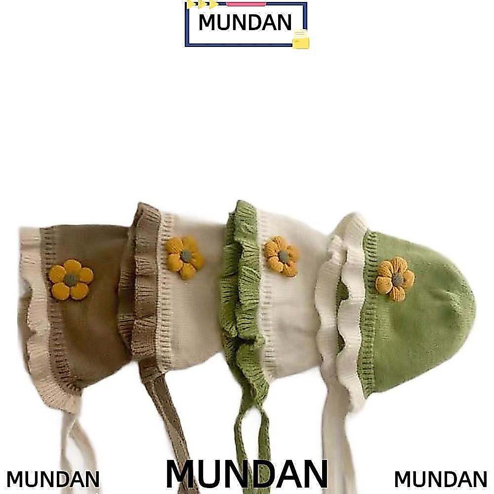 MUNDAN Pullover Cap, Coldproof Windproof Lace Princess Hat, Warm Plush ถักหมวก 0-3Y