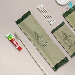 PRAKAIVANICH ชุดเอ็มจีสีเขียวของใช้ในโรงแรม Eco-Friendly(แบบย่อยสลายได้) แบบจัดเซ็ท【แพ็คละ 100 เซ็ท】