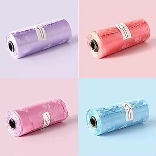 HM-ถุงเก็บอึ ถุงเก็บมูลสัตว์ ขยะพกพา เก็บอึสัตว์เลี้ยง พกพา แพ็ค 100-200 ม้วน 15 ใบ (คละสี)