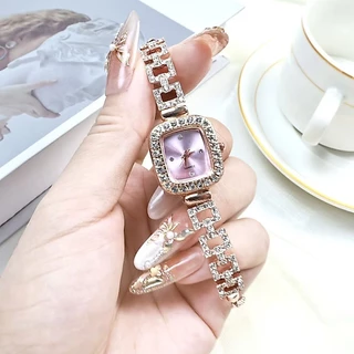 นาฬิกาข้อมือควอตซ์ หน้าปัดขนาดเล็ก สายแสตนเลส แฟชั่นสําหรับผู้หญิง2 แถมถ่านเพิ่ม1เม็ด