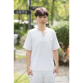 เสื้อพื้นเมืองทรงหม่อฮ่อมผ้าฝ้าย สีขาว ใส่สบาย7แบบ แขนสั้น/แขนยาว ราคาถูก มีปลายทาง