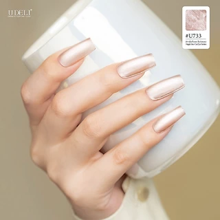 U-733 สีแคทอายแมจิค (ไม่อบ) U-DELI Magic Cat Eye Vegan สีลูกแก้ว สีทาเล็บกึ่งเจล โทนสีสวย ดึงเงาง่าย