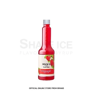 Rock’s Syrup สตรอเบอร์รี่ (Strawberry) 650ml | น้ำหวานเข้มข้นผสมเนื้อผลไม้ (สำหรับขนมและเครื่องดื่ม)