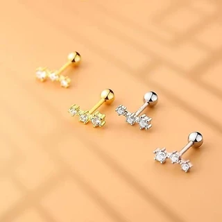 S925 ต่างหูสตั๊ดเงินต่างหูหญิงเล็บกระดูก Anti-Allergy หูขนาดเล็ก Studs Super Flash Zircon Graceful ต่างหูผู้หญิง