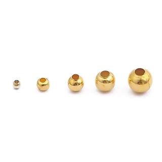 ลูกปัดเว้นระยะโลหะทรงกลมหัวบอล ขนาด 2.4-6.0mm สำหรับทำเครื่องประดับและอุปกรณ์งานฝีมือ