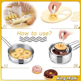 KeyMak พิมพ์กดโดนัท พลาสติก พร้อมไม้คีบ วัสดุเกรดอาหาร ปลอดภัย เครื่องมืออบ Donut tool
