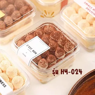 กล่องใส่ขนมทรงสี่เหลี่ยม HY-024 พร้อมฝา ขนาด 400ml. (แพ็ค50/100ใบ) กล่องใส กล่องเค้ก วัสดุ PET