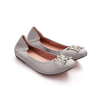 O&B รองเท้าหนังแกะ รุ่น AUDREY CREST IN GREY SCALE-11087SS16698F_F5GYXX