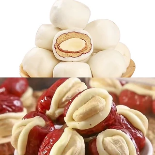 kondee พุทรา 2 สหาย สอดไส้นมชีสเม็ดมะม่วงหิมพานต์และอัลมอนด์(ถุงละ 500g)พร้อมส่งในไทย อิ่มอร่อย by wm