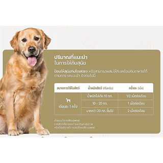 Armetab สุนัข ชนิดเม็ด ผลิตภัณฑ์สำหรับเห็บ-หมัด-พยาธิ-ผิวหนังแพ้ ทานเดือนละครั้ง