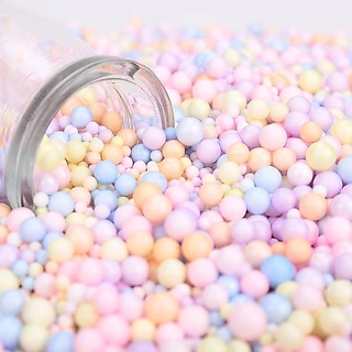 100g/50g/20g Macaroon Foam ball 2-3mm 4-6mm 2 ขนาดให้เลือก DIY ของขวัญกล่องตกแต่ง