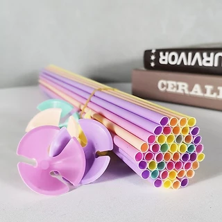 40cm สีพาสเทล ก้านลูกโป่งยาง แบบหนา ก้านลูกโป่งค้ำต้นไม้ ก้านพลาสติก พร้อมจุก