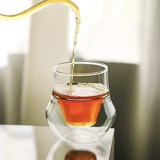 แก้ว ✨ Double Layer Coffee Cup "LIMAZ" รุ่น แก้วเรียกแล้วไม่ได้ยิน 120 ml. คุณภาพ Premium แก้วกาแฟ🔥