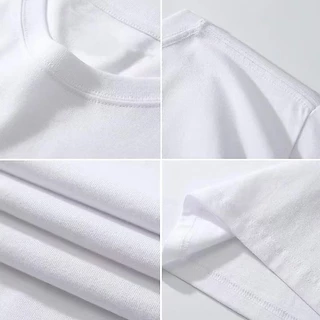 (ผ้าฝ้าย 100%)Luvoro oversize unisex เนื้อผ้านุ่มระบายแขนสั้น T-shirt สีดำและสีขาว เสื้อยืดทูโทน เสื้อยืดแขนสั้น C947