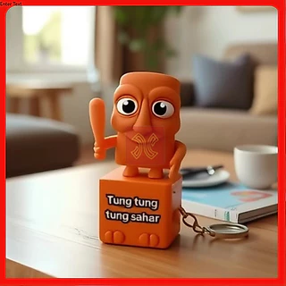 ของเล่น 3D ทุง ทุง Tung Tung Sahur ตุ๊กตาเกมรูปตุ๊กตา พวงกุญแจของเล่นที่มีเสียงการพิมพ์ 3D