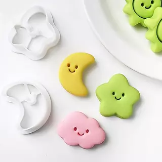 เครื่องตัดคุกกี้ Moon Stars Sun คุกกี้แม่พิมพ์ 3D เค้ก Fondant ตัดแม่พิมพ์ DIY ครัวเบเกอรี่เครื่องมือ