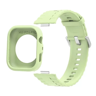 สายรัดซิลิโคน + เคสสําหรับนาฬิกา Huawei Fit 4 Pro Watchband สไตล์อย่างเป็นทางการสายรัดซิลิโคนเหลวพร้อมเคสซิลิโคน Combo สําหรับ Huawei Watch Fit3 Fit4 เปลี่ยน Band Protector