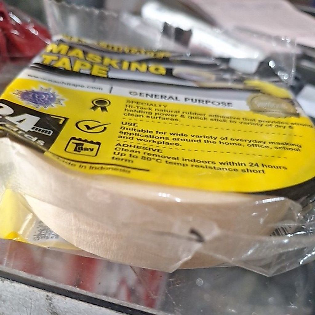 DOUBLE PAPER TAPE GLUE/MASKING TAPE CREAM 24 MM