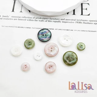 กระดุมมุก2รู สีสันไฮโซ 11.5mm/15mm/20mm resin button Z3134