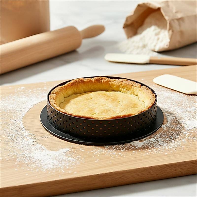 KNMSA] Tart Ring Non-Sti Perforated Reusable Baking Mold for Home DIY & Small Bakery Pie Mousse Maki