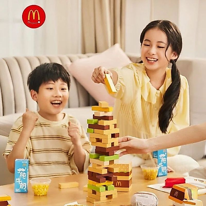 ของเล่น Jenga ของ McDonald ของแท้ Jenga Big Mac เกมกระดานคู่การศึกษาบล็อกตัวต่อสนุก