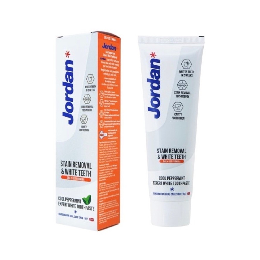 Jordan Expert white toothpaste 100g. ยาสีฟันจอร์แดน สูตรฟันขาว