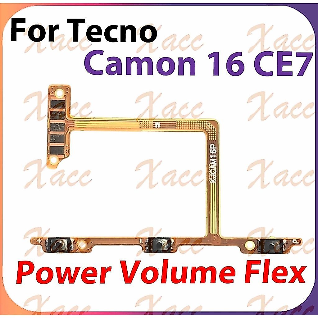 สําหรับ Tecno Camon 16 CE7 Power Volume Flex Cable Repair Part การติดตั้งโทรศัพท์เปลี่ยน