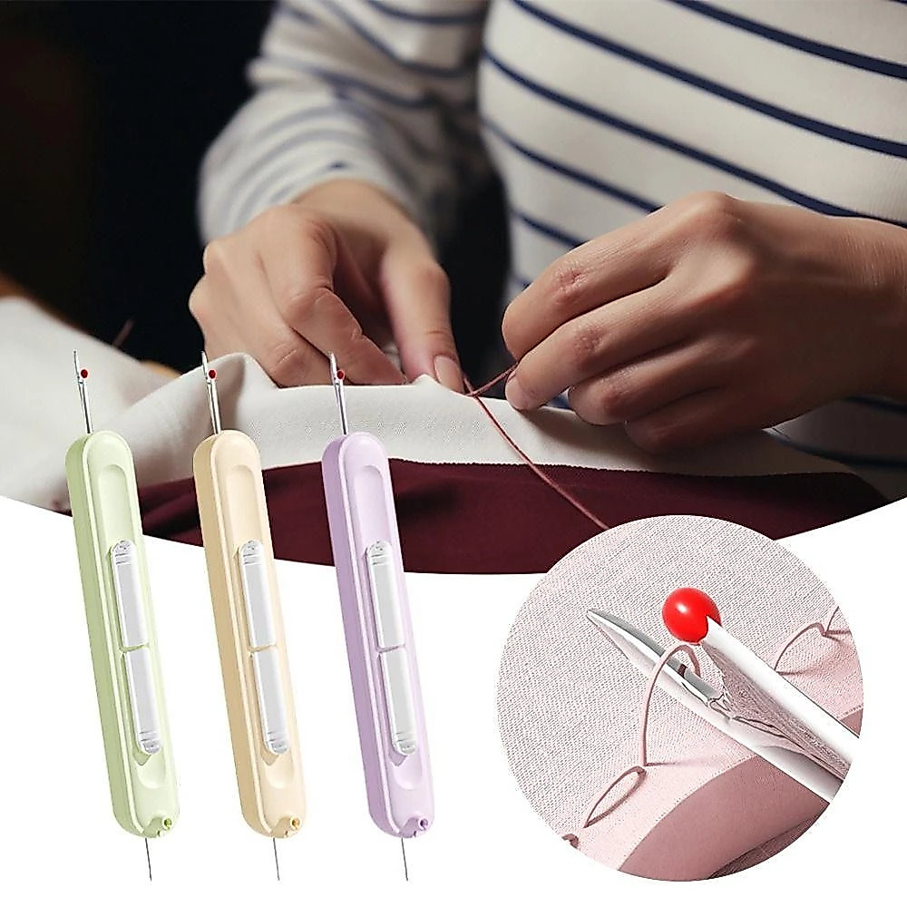 2-in-1 ที่สนเข็มถอดด้ายแบบ ตะเข็บริปเปอร์ Needle Threader เครื่องร้อยด้าย เล็กพาสะดวก (ร้านไทย) G331