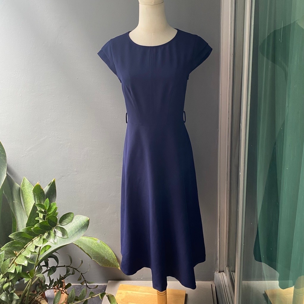 USED Expressions cap sleeve patterned dress size XS