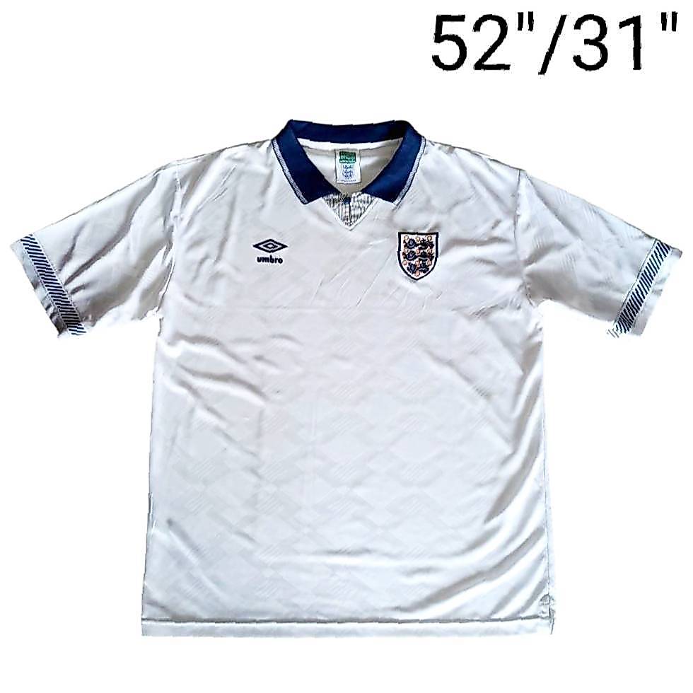 เสื้อบอลแท้ SCORE DRAW ทีมชาติอังกฤษ รุ่นปี1990 ผลิตปี 2019 ป้ายคอไซส์ XXL มือสอง สภาพดีมาก วัดหน้าผ