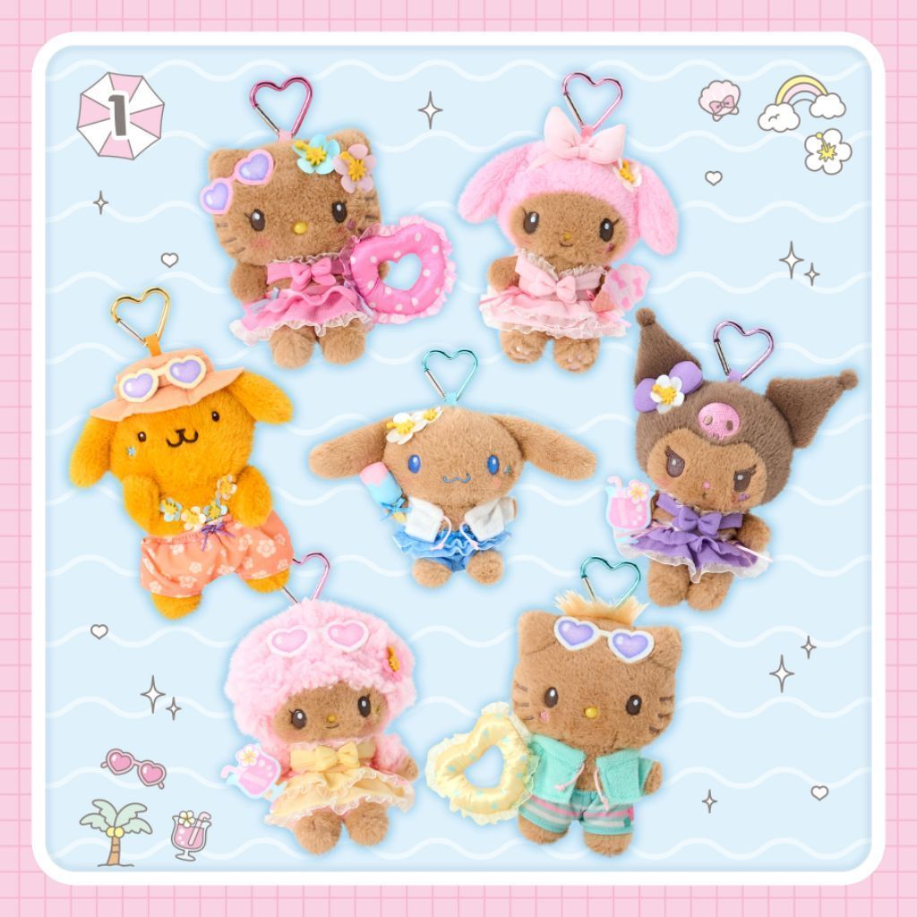 พร้อมส่ง พวงห้อยหัวใจ KITTY ผิวแทน jp"